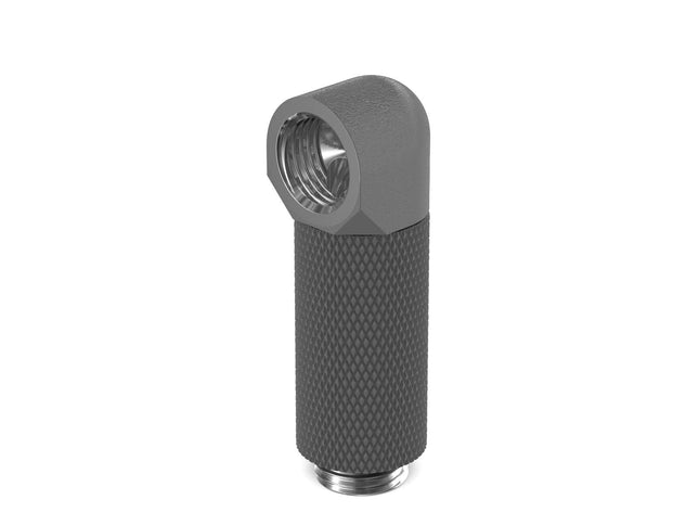 PrimoChill Male to Female G 1/4in. 90 Degree SX Rotary 35mm Extension Elbow Fitting - PrimoChill - KEEPING IT COOL TX Matte Gun Metal