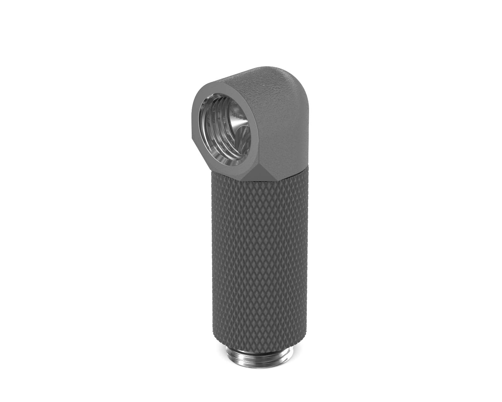 PrimoChill Male to Female G 1/4in. 90 Degree SX Rotary 35mm Extension Elbow Fitting - PrimoChill - KEEPING IT COOL TX Matte Gun Metal