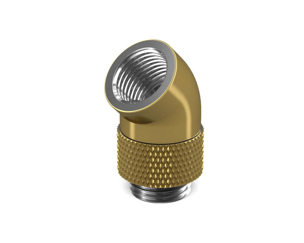 PrimoChill Male to Female G 1/4in. 45 Degree SX Rotary Elbow Fitting - PrimoChill - KEEPING IT COOL Candy Gold